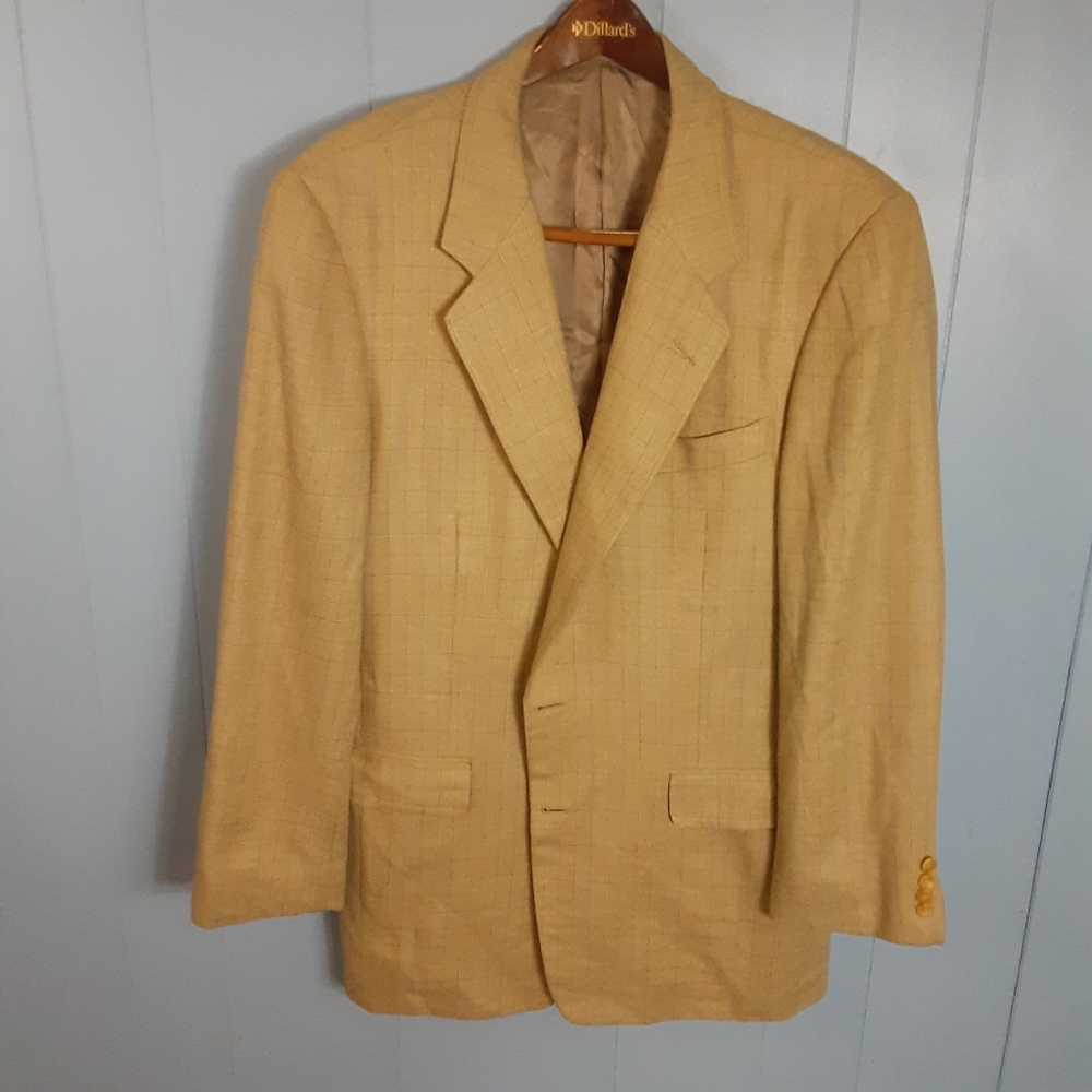 Hickey Freeman Tan Silk Wool Blazer 42 Long